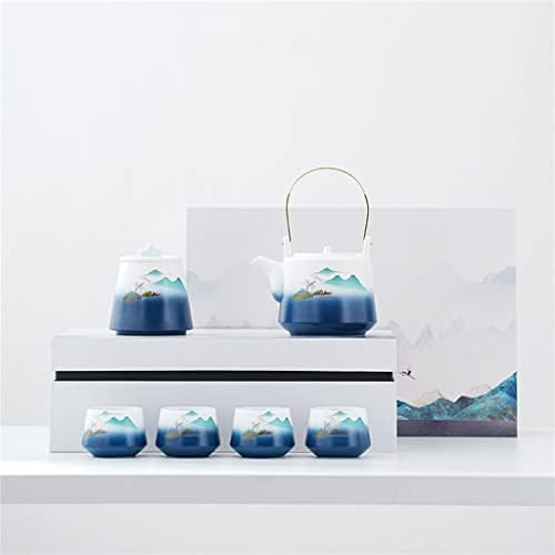 HDRZR Shanshui kaldırma ışın Pot Kung Fu çay Seti Potu dört Bardak kutular ile Set