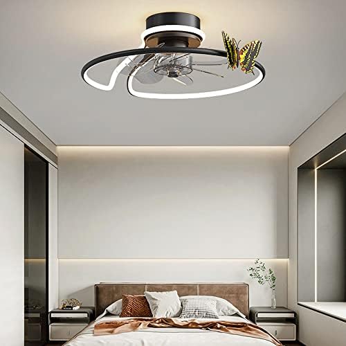 yıcomıng yaratıcı kelebek Fan tavan ışık kademesiz karartma ışık dilsiz akıllı tavan vantilatörü ışıkları ile ayarlanabilir
