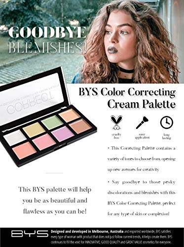 Tüm Cilt Tipleri ve Cilt Tipleri için BYS Kadın 8 Renk Düzeltici, Kapatıcı ve Kontur Paleti Kremi