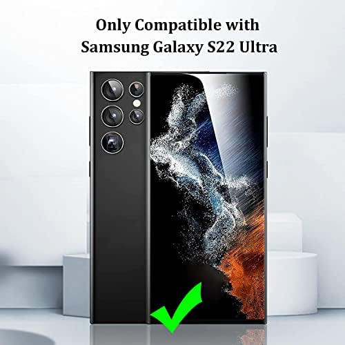 [2 + 2 Paket] Tamoria Galaxy S22 Ultra Gizlilik Ekran Koruyucu + Kamera Lens Koruyucu 9H Temperli Cam Siyah Kamera