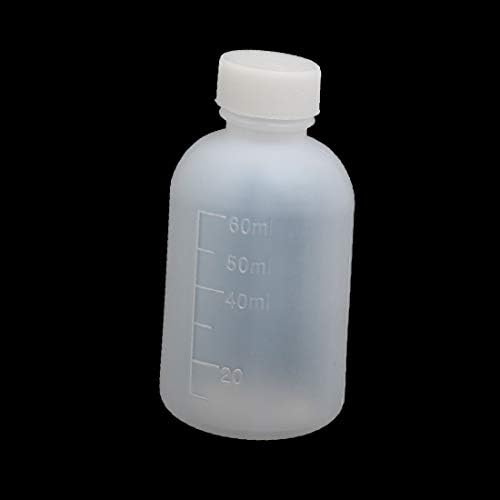 X-DREE 10 Adet 60ml PE Plastik Şeffaf Beyaz Dar Ağız Laboratuvar Sıvı Kimyasal Reaktif örnek şişesi Depolama(10 Adet
