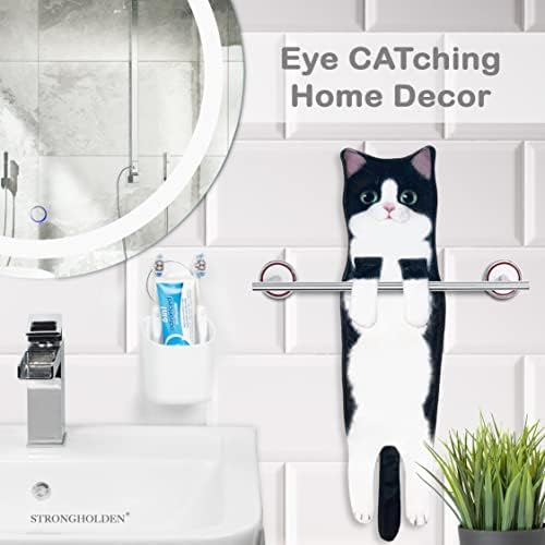 Kedi el havluları Banyo ve Mutfak için-Süper Emici-Kedi Dekor Komik Hediyeler, Eve Taşınma Partisi için Eğlenceli