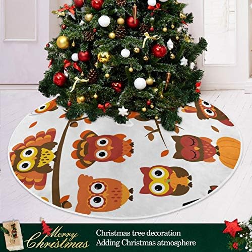 Noel Ağacı Etek Dekorasyon, küçük Mini Ağacı Etek Süsleme Şükran Günü ve Sonbahar Baykuş ile 35.4 İnç Şükran Günü