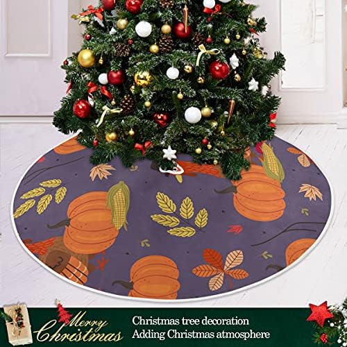 ALAZA Noel Ağacı Etek Dekorasyon, Küçük Mini Ağacı Etek Süs Şükran Günü için Şükran Günü Elemanları ile 35.4 İnç Parti