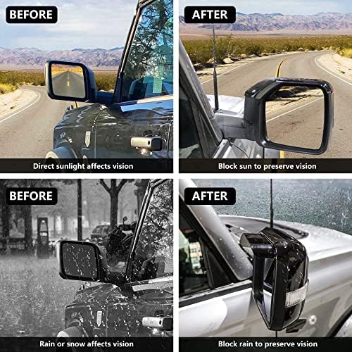 RERPRO Ayna Yağmur Visor Guard Koruyucu Kapak Trim için Ford Bronco 2 Kapı 4 Kapı 2021 2022 Dikiz Yan Ayna Yağmur