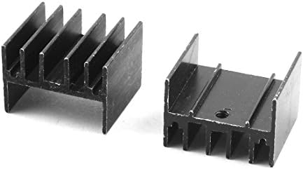 Qtqgoıtem alüminyum vidalı bağlantı ısı emici soğutma Fin soğutucu 23mm x 16mm x 20mm 20 adet siyah (model: 3d5 cef