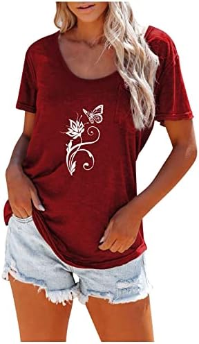 Kadınlar için kısa Kollu Gömlek, çiçek Baskı Hayvan Desen Rahat Gömlek Gevşek T - Shirt Yuvarlak Boyun Kısa Kollu