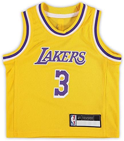 Anthony Davis Los Angeles Lakers 3 Bebekler Yürümeye Başlayan Sarı Simge Baskı Forması
