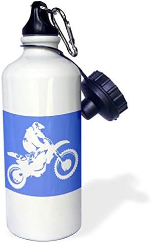 3dRose Motor X Kir Bisiklet Monoton Vektör Sanat Beyaz Tasarım - Su Şişeleri (wb_356220_1)