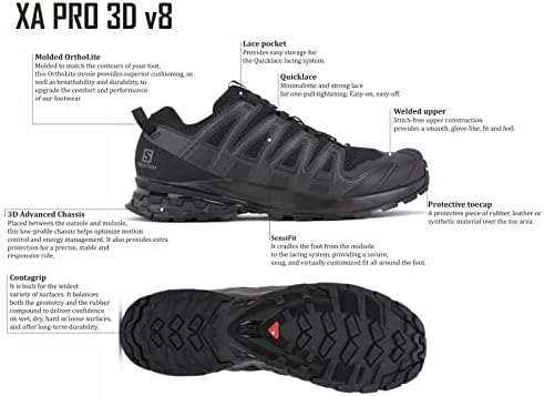 Salomon XA PRO 3D v8 Trail koşu ayakkabıları Erkekler için, Bariyer Resifi/Sonbahar Yaprağı/Bronz Kahverengi, 10.5