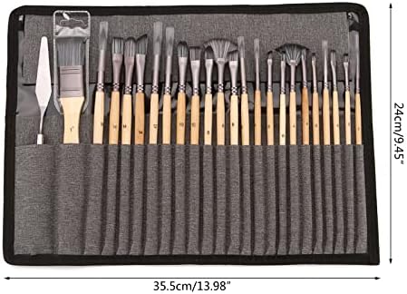 Boya fırçası es Set-24Pcs Sanatçılar Boya Fırçası Kiti ile Bez çanta seti Naylon Saç boya fırçası es Kazıyıcı Çizim