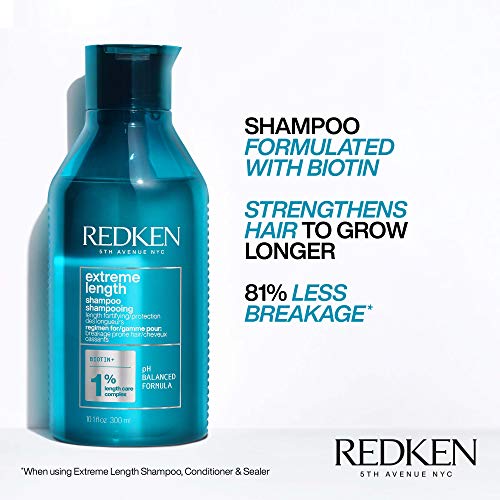 REDKEN Extreme Length Şampuan, Saç Kremi ve Kalıcı Bakım / Saç Büyümesi için / Kırılmayı Önler ve Saçı Güçlendirir