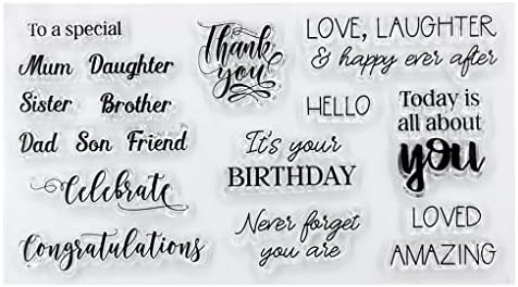 DDOUJOY Kelimeler Anne Baba Mutlu anneler Günü Günü Doğum Günü Arka Plan Temizle Pullar Kart Yapımı Dekorasyon ve