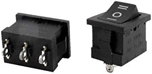 X-DREE 20 Adet Siyah AC 250 V / 6A 125 V / 10A 3 Pozisyon Kilitleme SPDT Rocker Anahtarı(20 Adet Siyah AC 220 V /