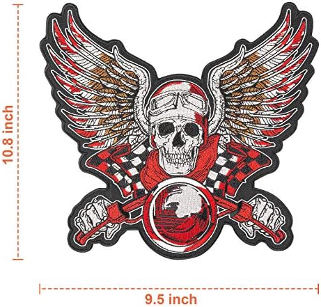 GodEagle 11 Wx10 H Kafatası Punk Rocker Rider Motosiklet Biker Yamalar Adı Ceket Yamalar Aplike Demir on / Dikmek
