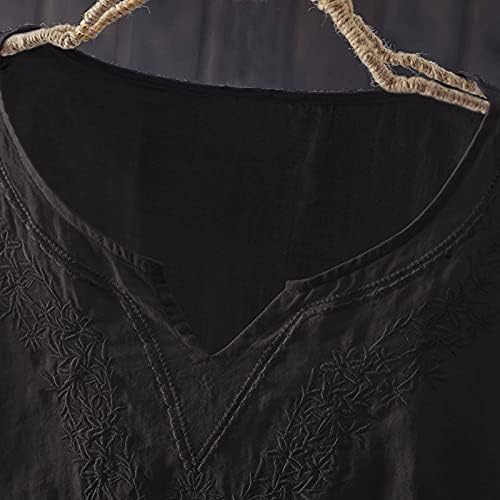 Yubnlvae Moda V Boyun Artı Boyutu Yaz Nefes Kravat boya Moda Rahat Kolsuz Tişörtü Kadın Tişörtü