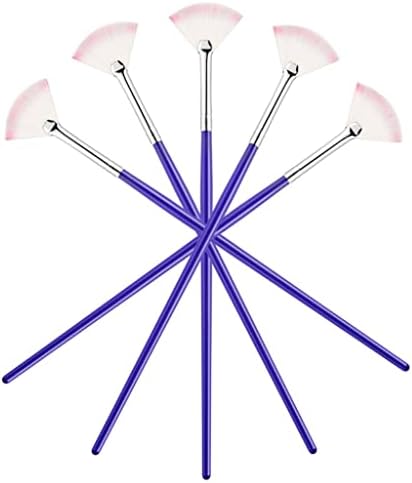 SLNFXC 5 adet Fırça Fırçalar Boyama Kalem Fan Şekli Boya Akrilik Jel Lehçe Tasarım DIY Nail Art Manikür Profesyonel