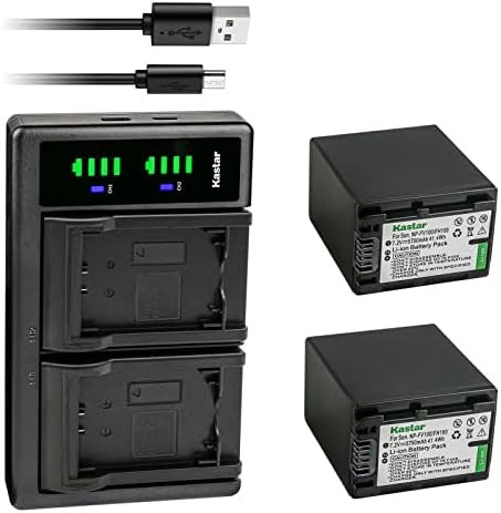 Kastar 4-Pack Pil NP-FV100 ve LTD2 USB şarj aleti ile Uyumlu Sony HDR-PJ260 HDR-PJ26 HDR-PJ30 HDR-PJ320 HDR-PJ330