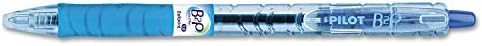 PİLOT B2p Şişe-2 Kalem Geri Dönüşümlü Tükenmez Kalem, Geri Çekilebilir, Orta 1 Mm, Kırmızı Mürekkep, Yarı saydam Mavi