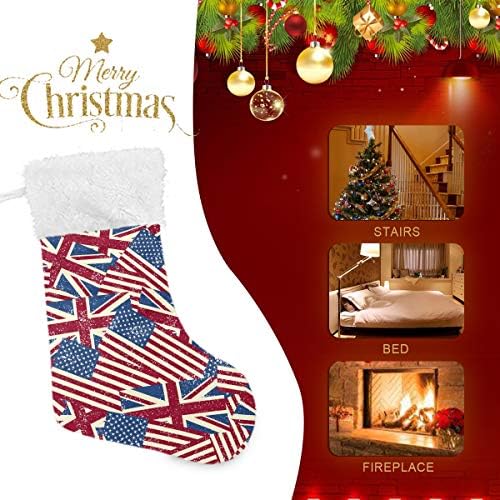PİMİLAGU Dikişsiz Desen Bayrakları ile Noel Çorap 1 Paket 17.7, asılı Çorap Noel Dekorasyon için