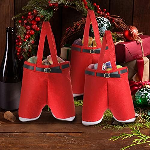 Noel Santa Pantolon Çanta Büyük Çorap Çanta Şarap Çanta 4 Adet Büyük Boy Noel Süs Çanta Noel ikram çantaları Santa